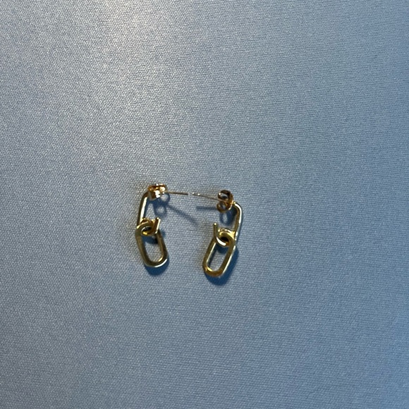 Vintage Green and gold earrings - Picture 2 of 3